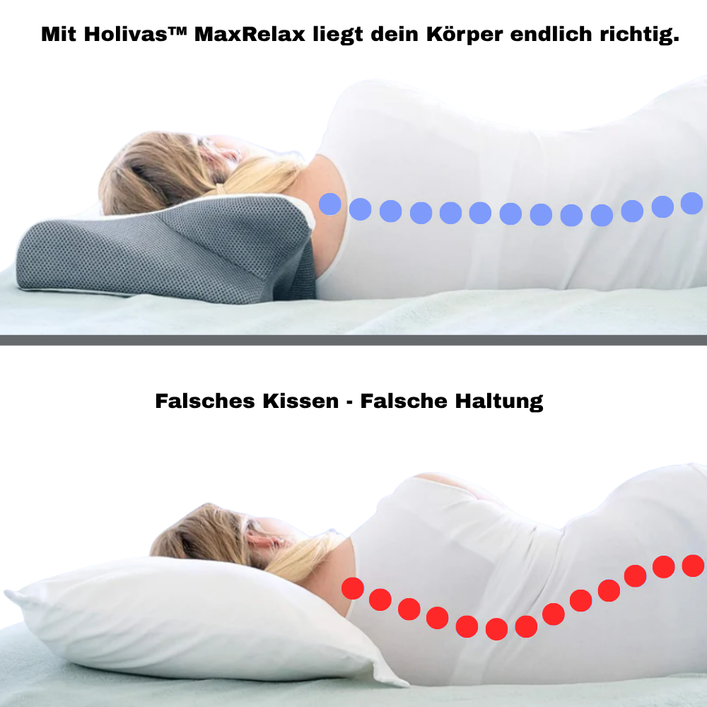 Holivas™ MaxRelax - Das ergonomische Kopfkissen (XL)